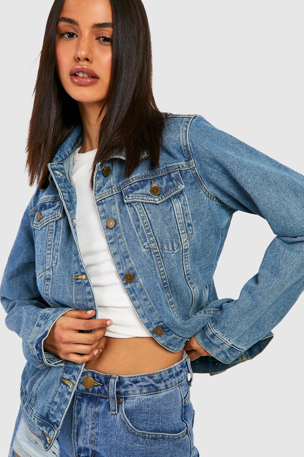 Boohoo denim jacket womens outlet